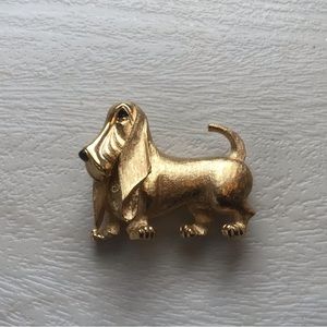 Vintage ❗️SOLD ❗️Marcel Boucher Basset Hound Dog Gold Tone EUC